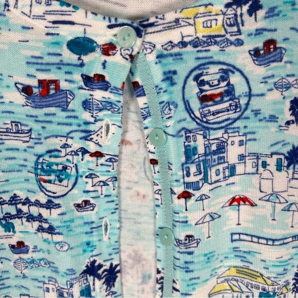 Talbots Santorini Soft Knit 3/4 Sleeve Coastal Cardigan 1x - Picture 5 of 8